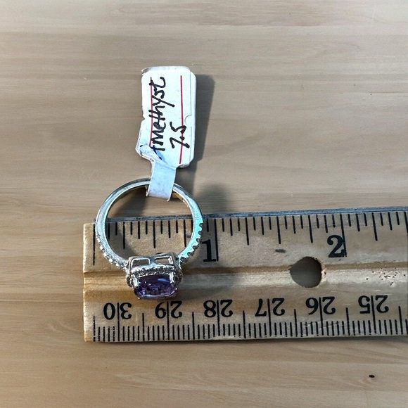 Amethyst Solid Sterling Silver Ring - Picture 10 of 13